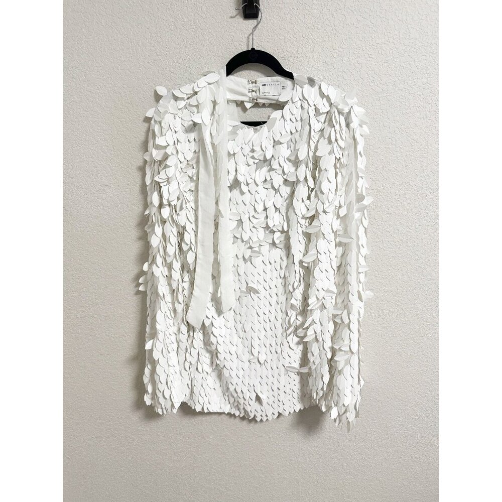 ASOS Cream Sequin/Paillette Mini Dress - Picture 3 of 8